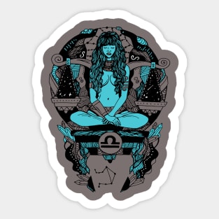 Blue Grey Libra Beauty Sticker